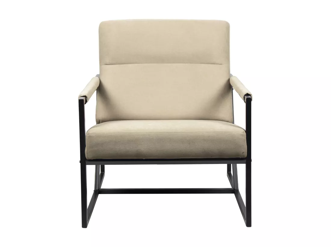 Chaise longue SVITA CHRIS Chaise cocktail Chaise rembourrée avec accoudoirs Beige