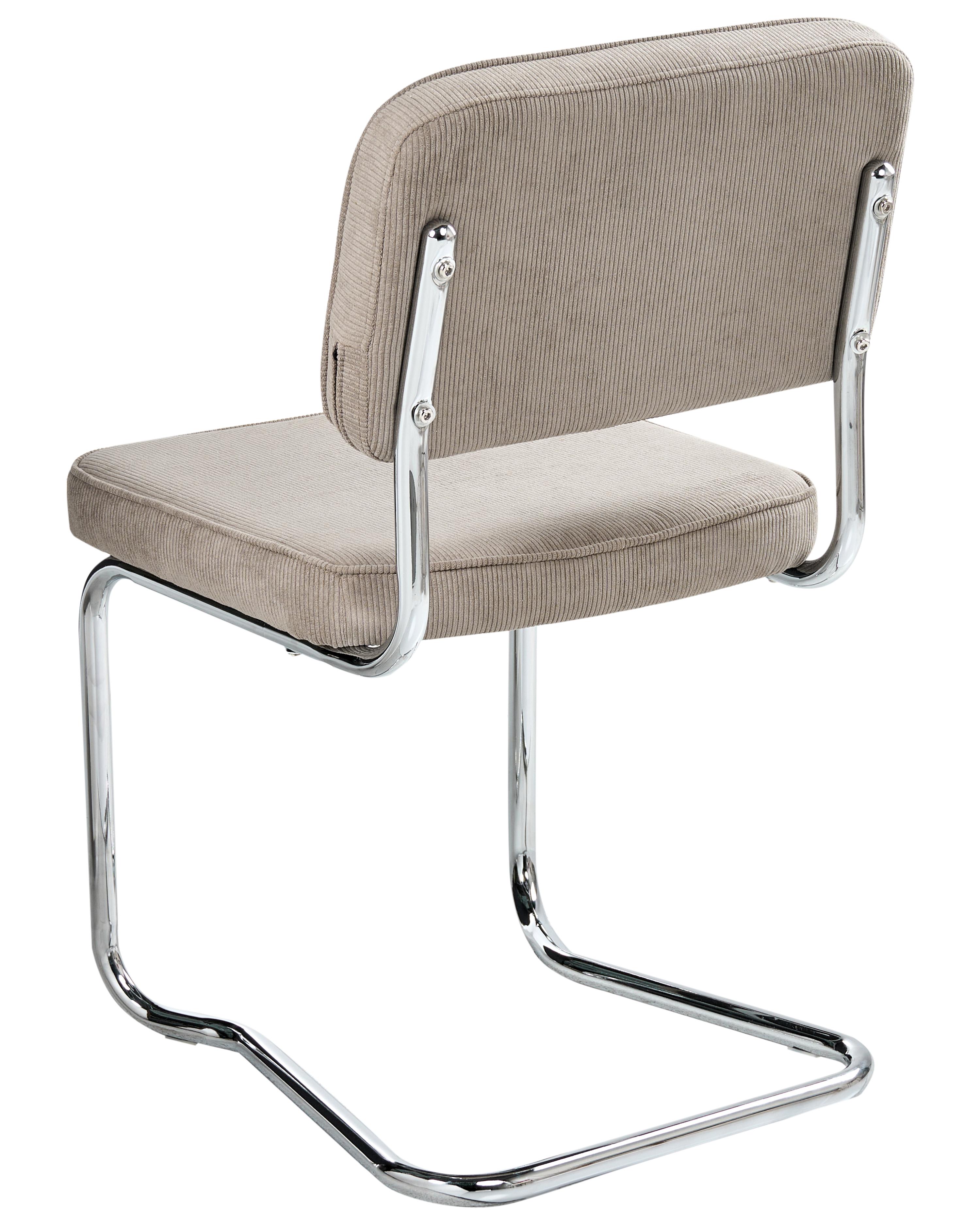 Set van 2 eetkamerstoelen IRWIN Corduroy Taupe