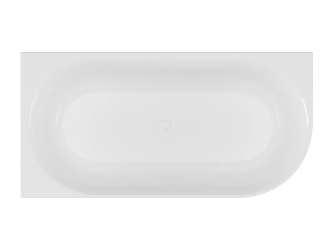 Baignoire d'angle striée - 215L - 150 x 75 x 58 cm - Blanc mat - Acrylique - Angle gauche - BARBORI