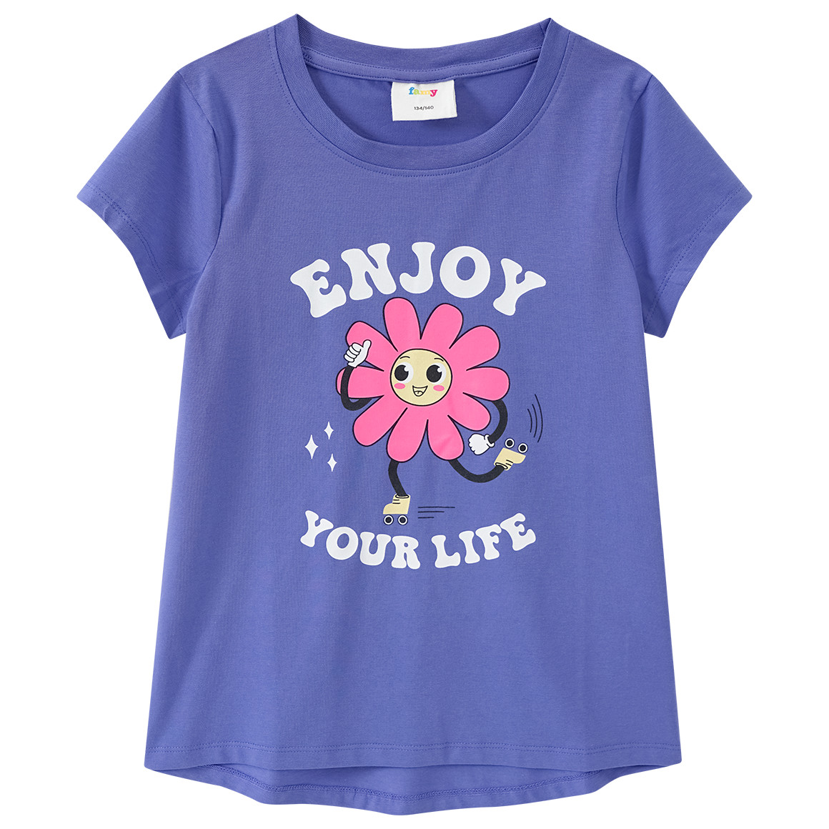 Famy 3 Mädchen T-Shirts mit Prints violett / rosa / dunkelblau