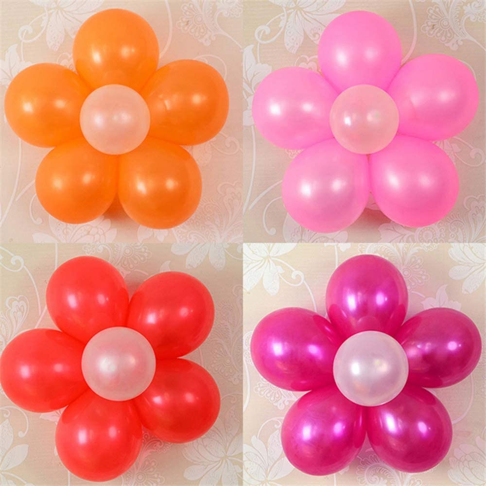 (10er Set) 65x65mm Luftballon Clip im Blumen Design