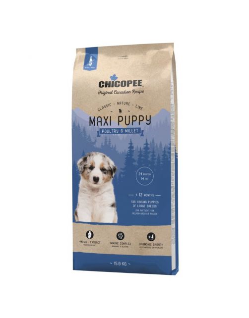Chicopee Cnl Maxi Puppy - Hondenvoer - Gevogelte Granen 15 kg