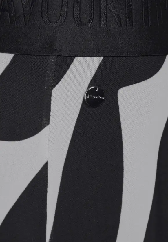 Mesh Midirock mit Print - Black