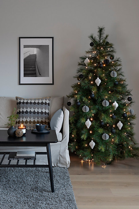Voile de sapin LED intérieur blanc chaud câble vert 68 m