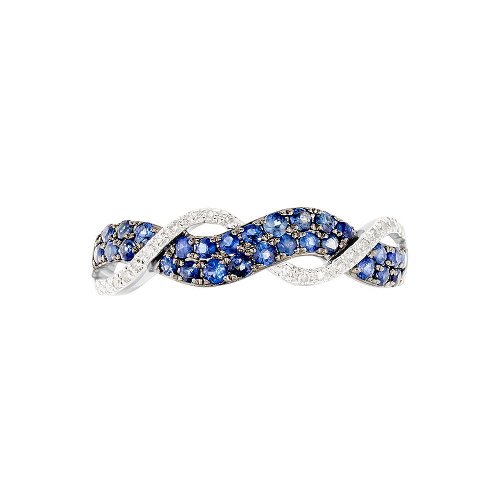 Bague Dimitria Or Blanc Saphir Et Diamant