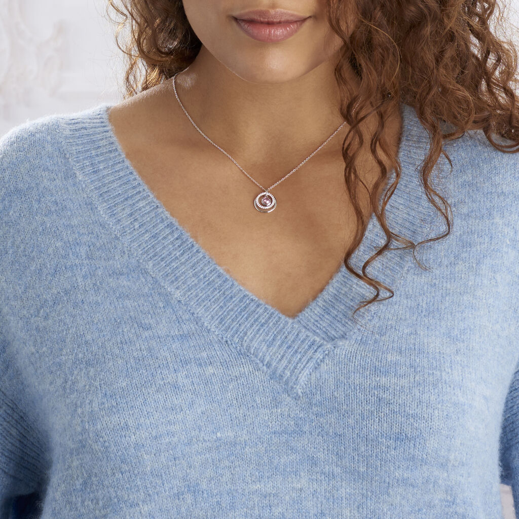 Collier Melvyn Argent Blanc Oxyde De Zirconium