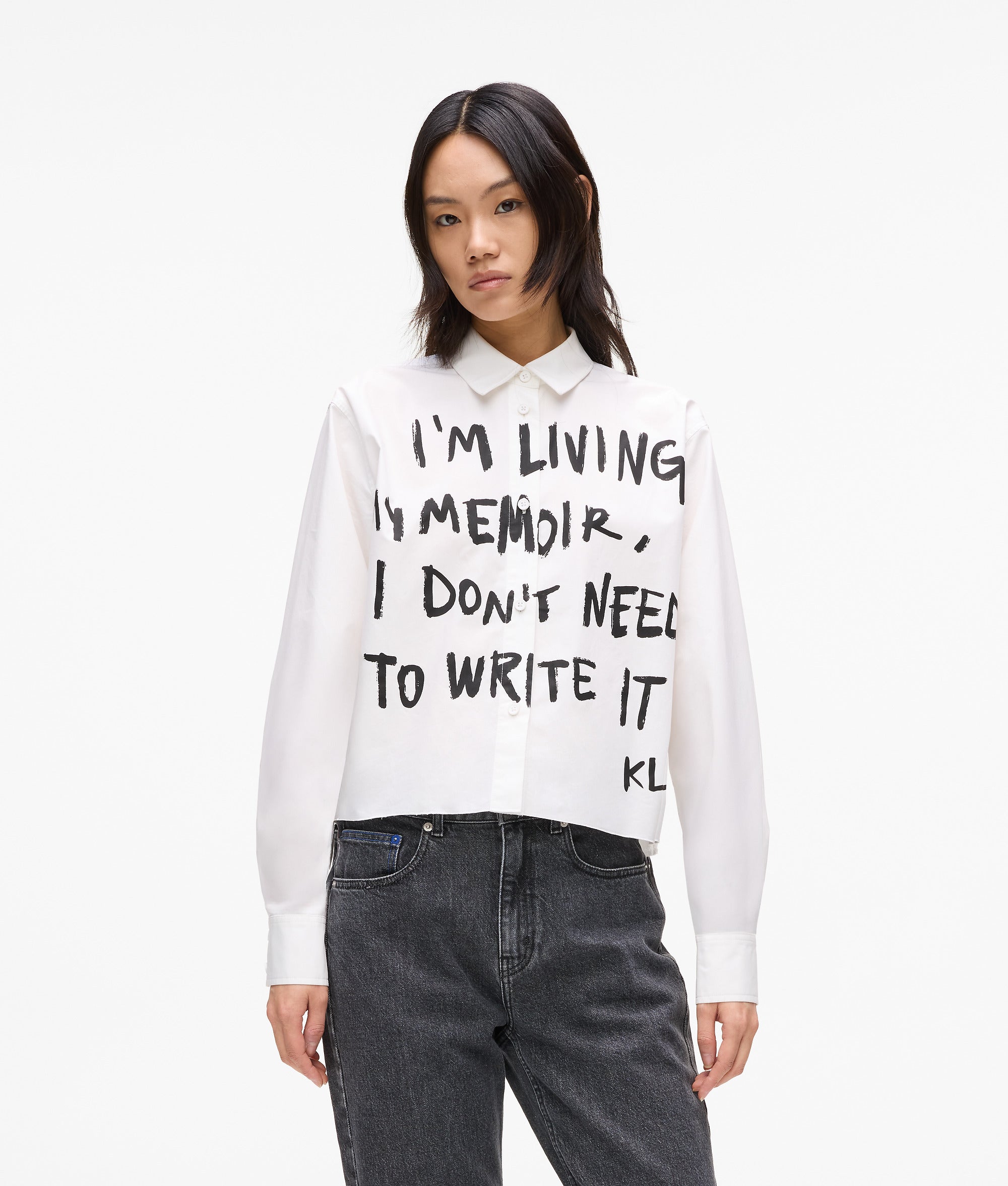 Shirt met citaat van Karl