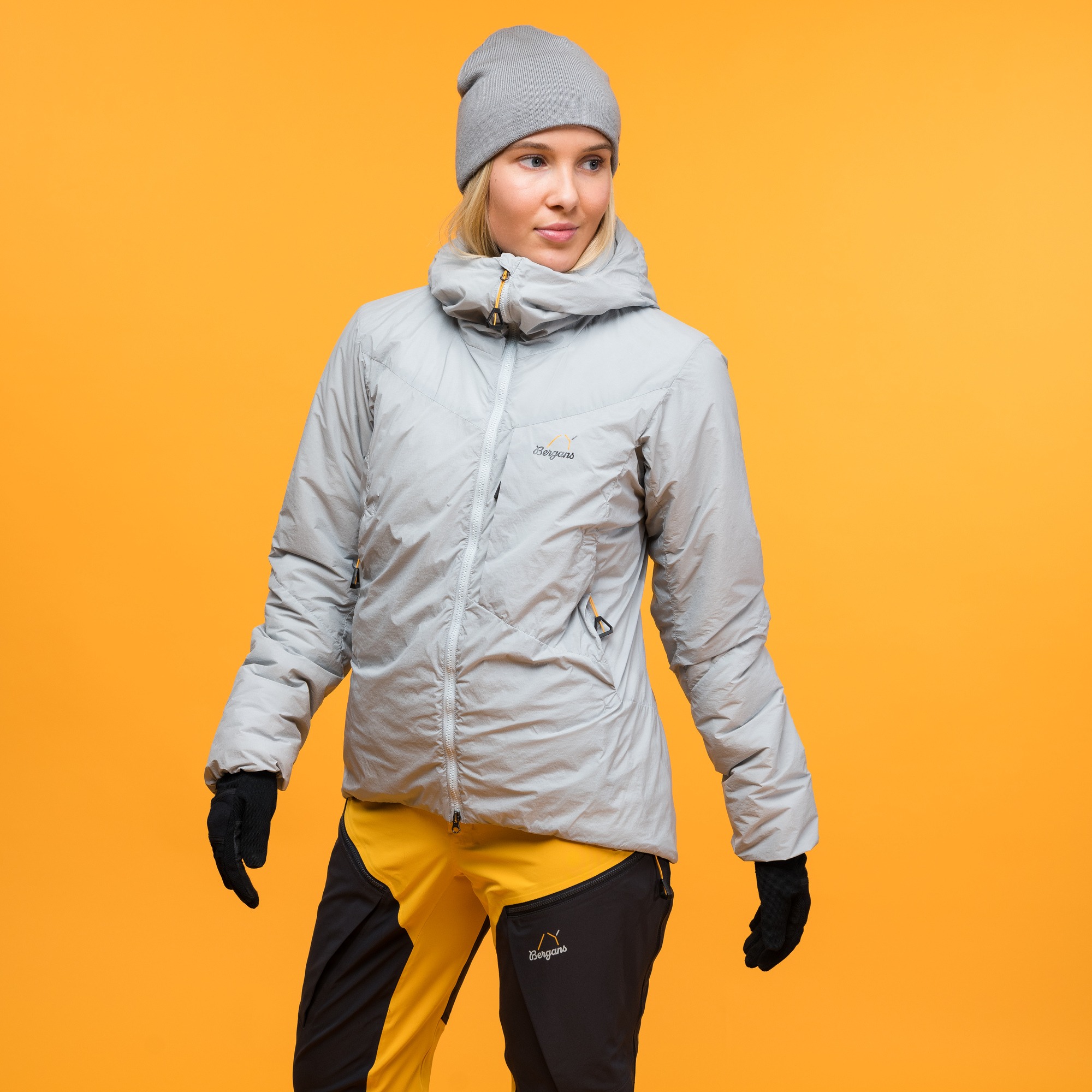 Y MountainLine Insulated Windbreaker Jacket Dame Pearl Grey