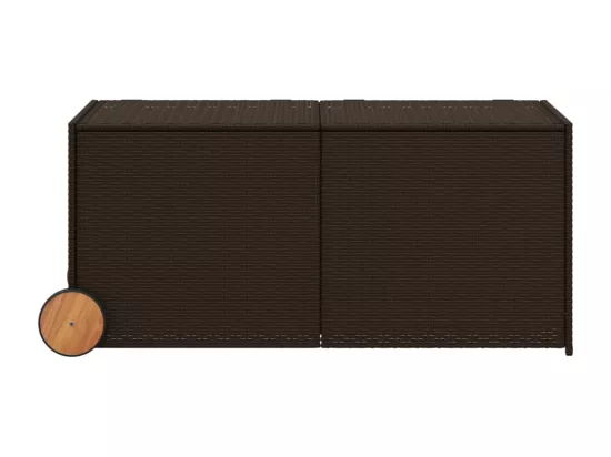 Prolenta Premium - Boîte de rangement de jardin et roues marron 283L poly rotin