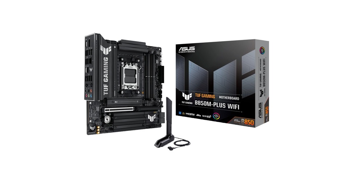 ASUSTUF Gaming B850M-PLUS WIFI socket AM5 moederbord  (2.5 GbE-LAN, Wi-Fi 6E, BT, Sound, µATX)