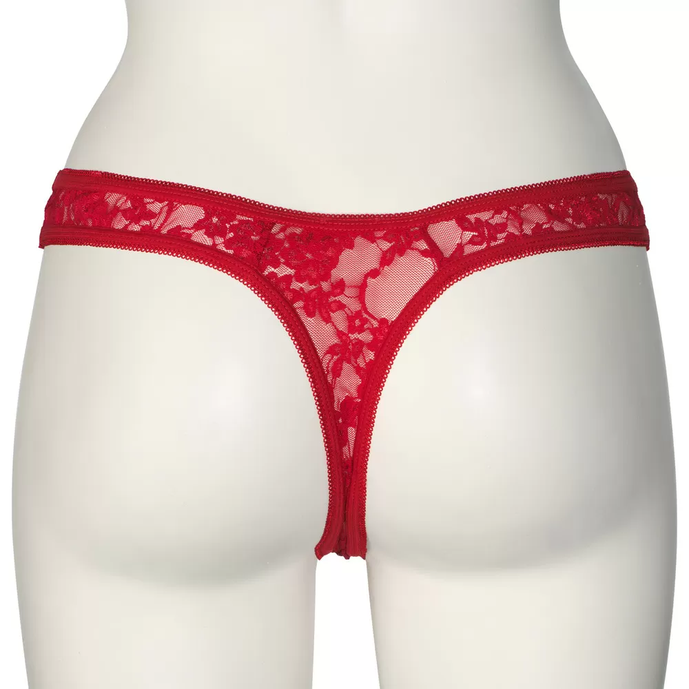 NORTIE Siv Bundløs Blonde G-Streng S/M - Rød