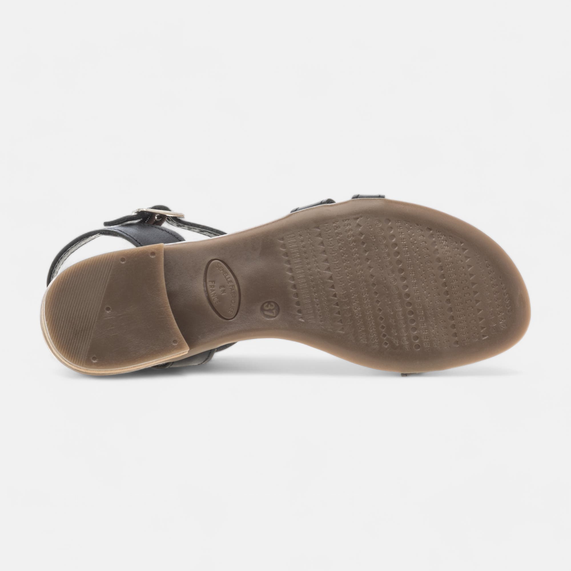 Sandales Femme en cuir noir