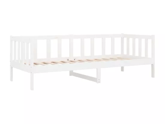Lit de jour sans matelas blanc 90x190 cm bois de pin massif