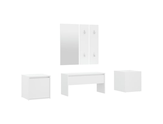 VIDAXL - Armoire Ensemble de meubles de couloir blanc bois d'ingénierie