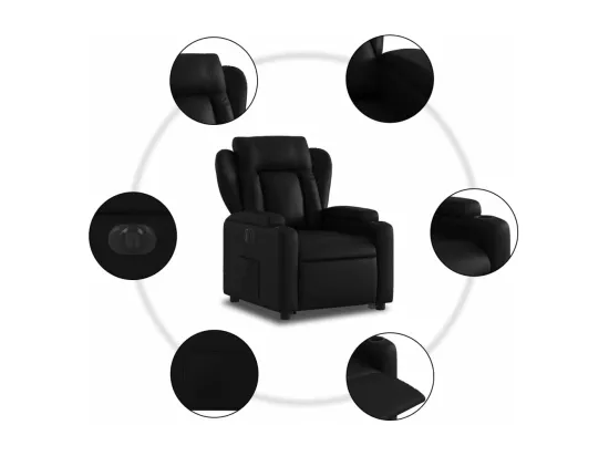 Fauteuil inclinable électrique noir similicuir