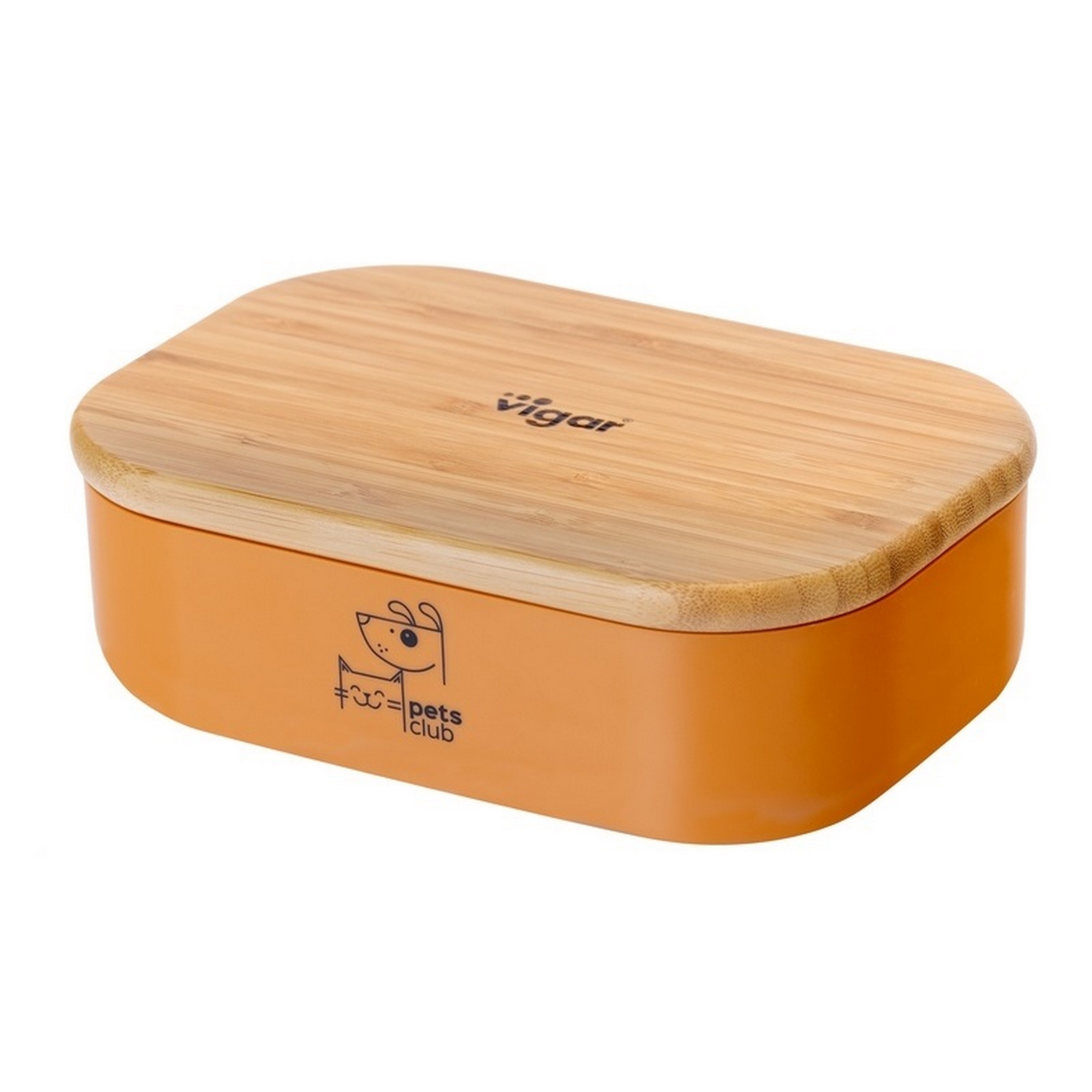 Pote grande de petiscos de bambu para animais de estimação