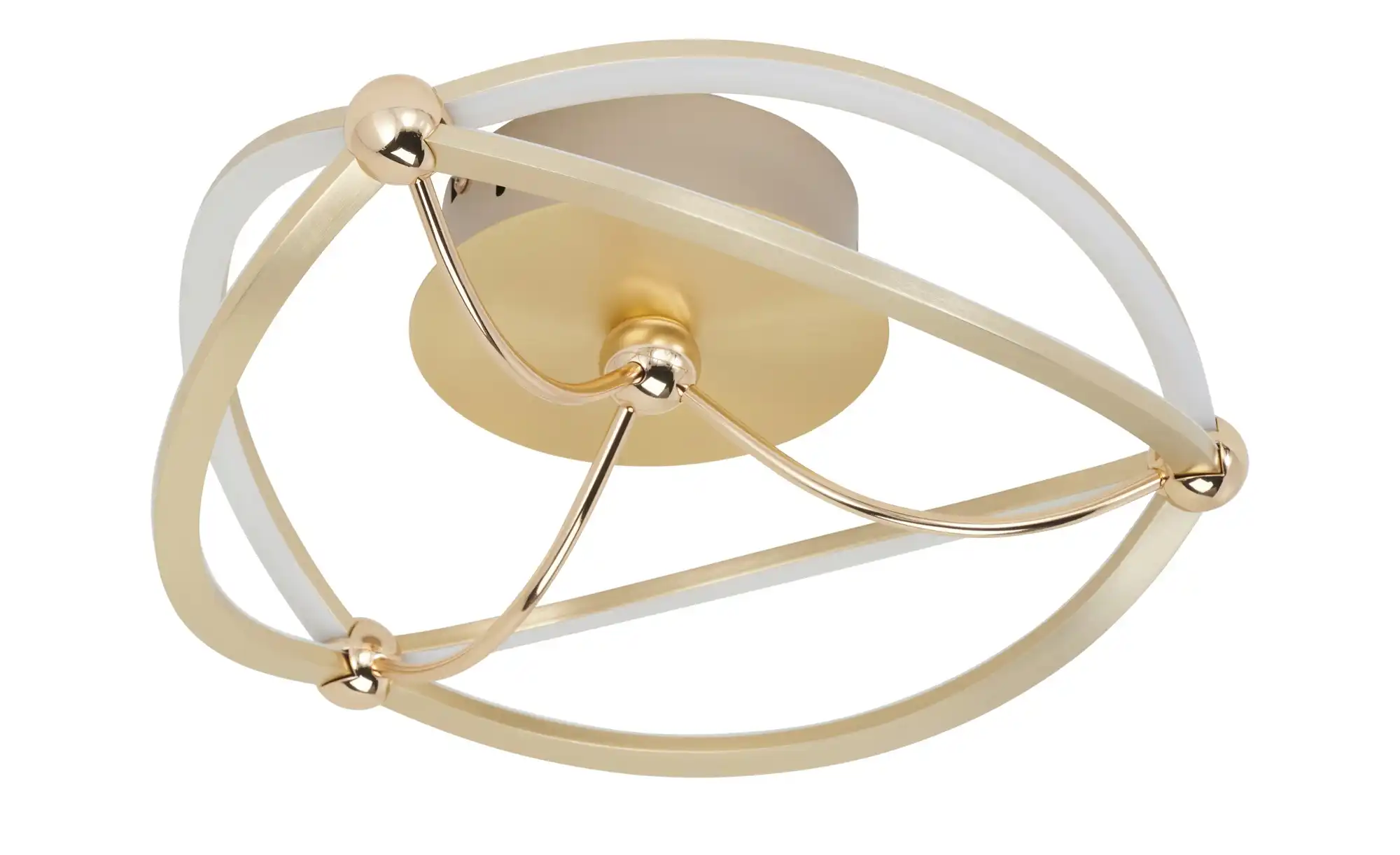 Trio LED-Deckenleuchte, messing-matt, geschwungen