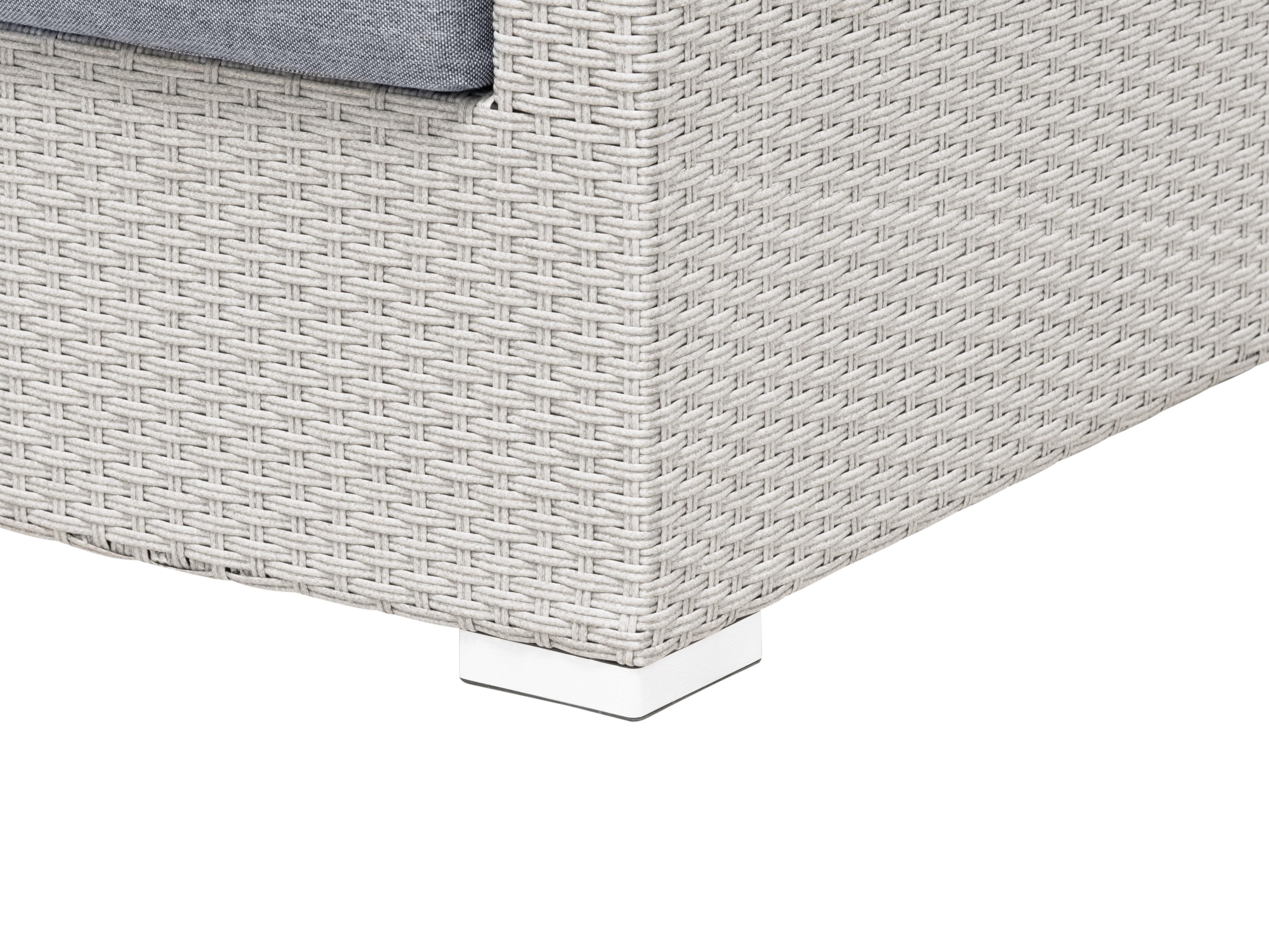 Tuin hoekloungeset met tafel 4-zits SANO II linkszijdig modulair PE rotan Lichtgrijs