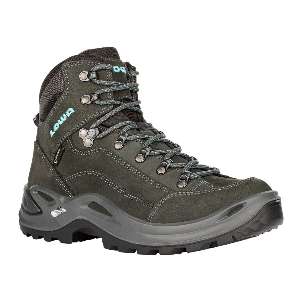 Lowa RENEGADE GTX MID - Chaussures randonné Femme asphalt/turquoise