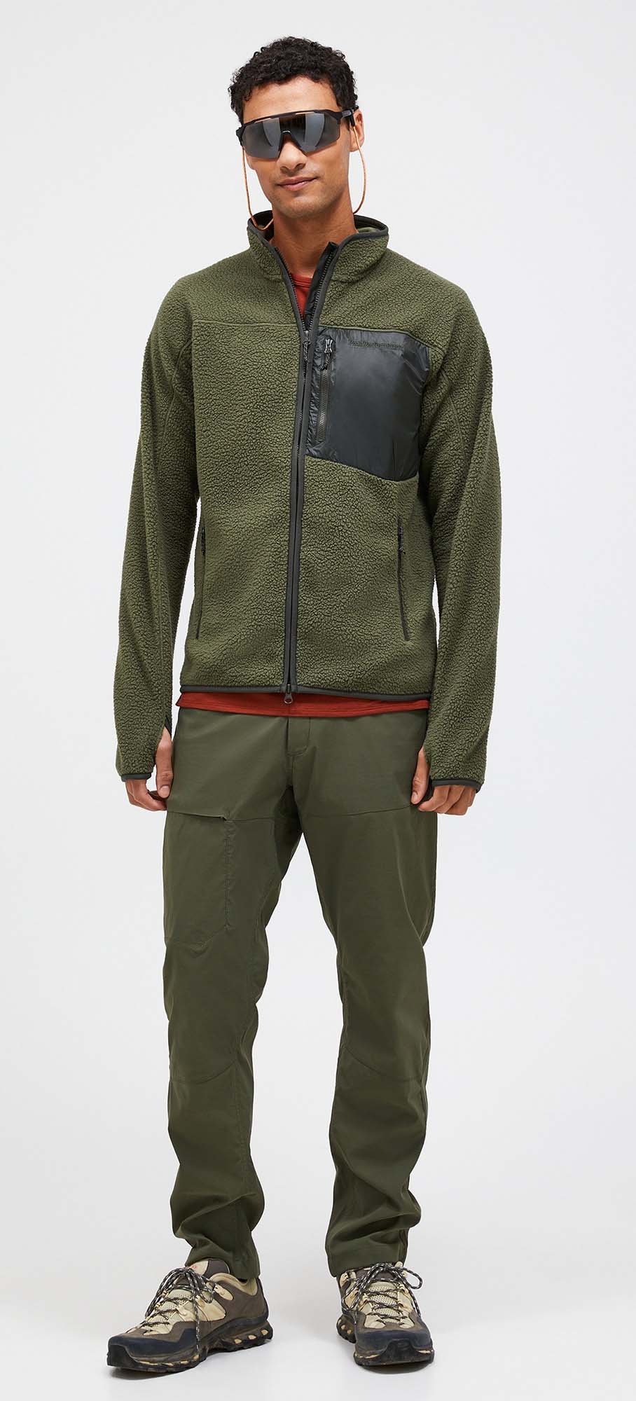 Pile Zip Jacket Herre Pine Needle