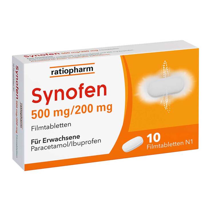 Synofen - mit Ibuprofen und Paracetamol, 10 St