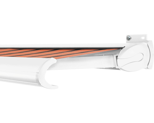 SOLUNA cassettescherm Exclusiv 2x1,5 doekdesign 6363 frame RAL 9010 verkeerswit aandrijving rechts incl. motor en wandschakelaar
