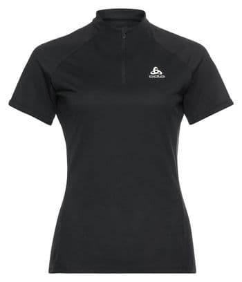 Maillot Manches Courtes Odlo Essential 1/2 Zip Femme Noir