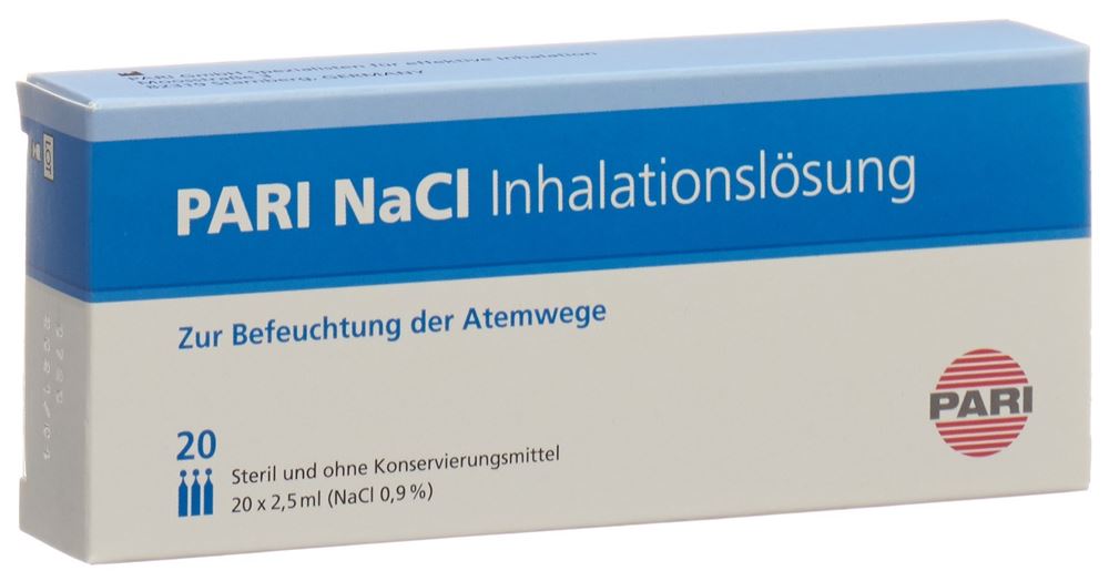 PARI NaCl Inhal Lös 0.9 % Inhalationslösung Amp 2.5 ml