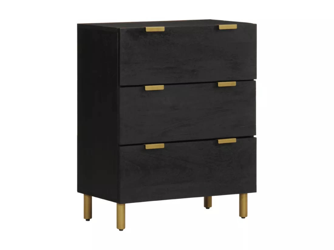 Buffets 2 pcs noir 60x33x75 cm bois d'ingénierie