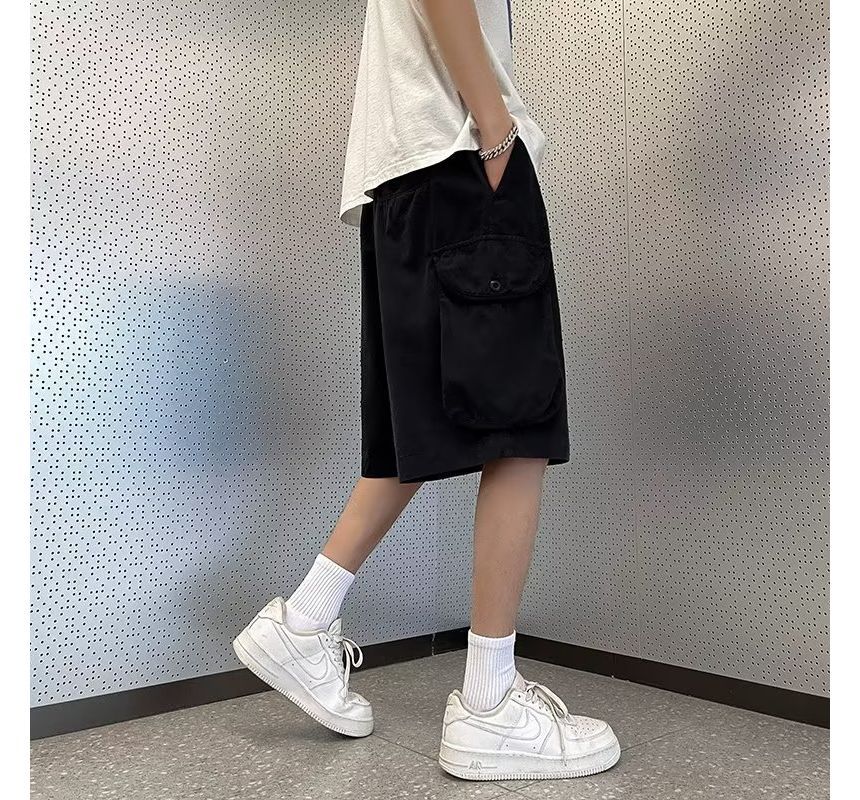 DuckleBeam - Effen cargoshorts met trekkoord in de taille