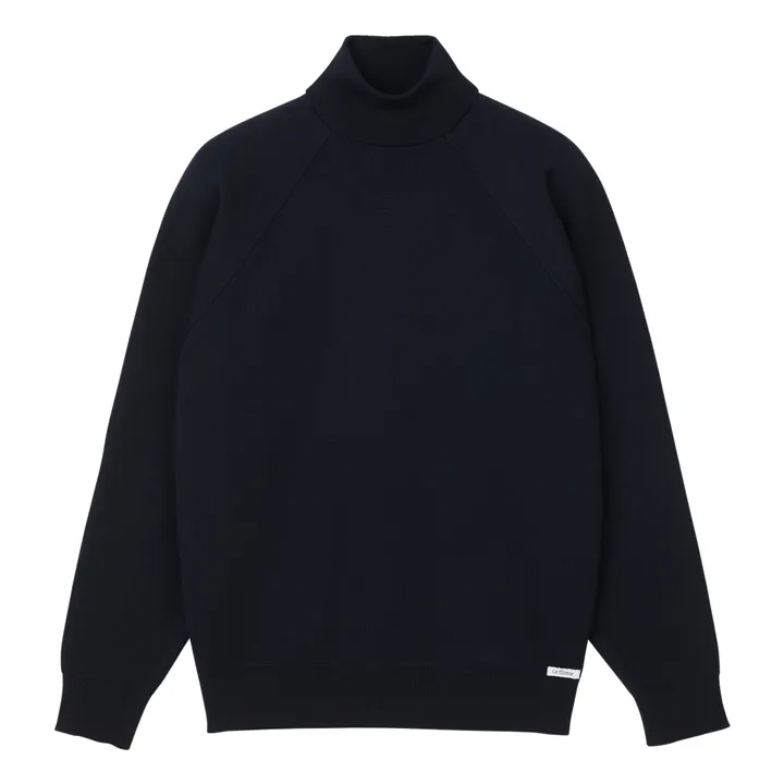 Le Minor Pull Col Cheminée Laine Mérinos | Noir