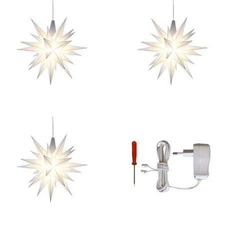Herrnhuter Sterne Innenstern A1e weiß (13cm) 3er Set LED inklusive Netzteil