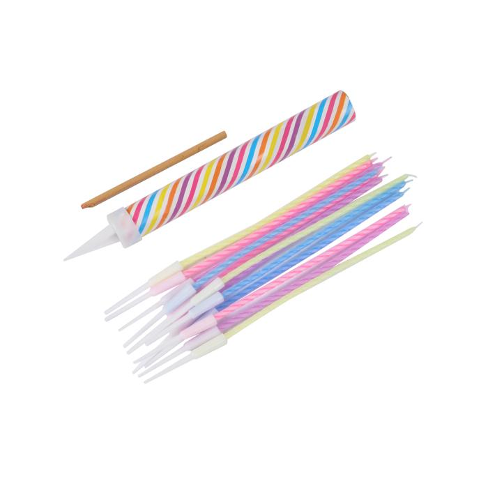 FONTAINE LUMINEUSE ET 12 BOUGIES MULTICOLORES H.12CM