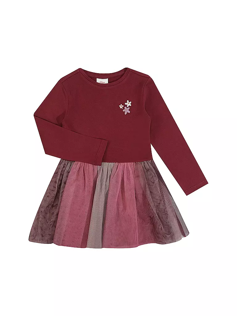 S.OLIVER Mädchen Kleid dunkelrot
