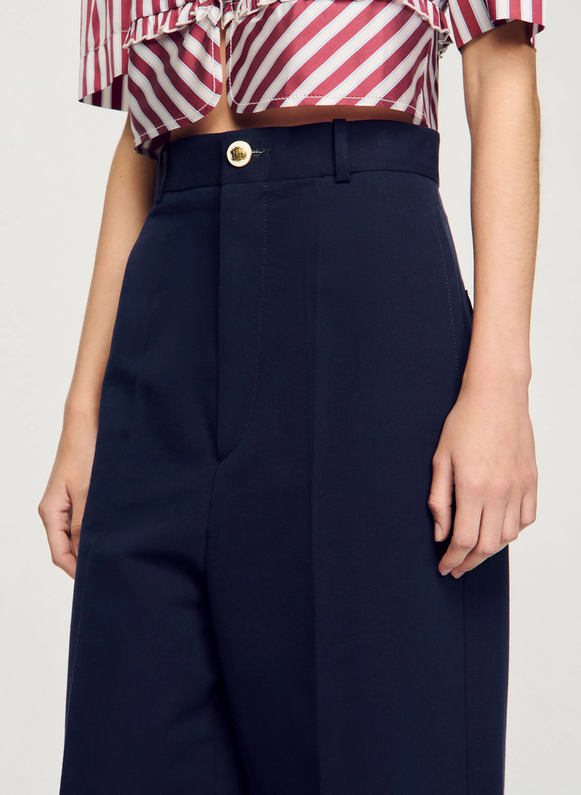 Pantalon de costume en coton mélangé | Bleu