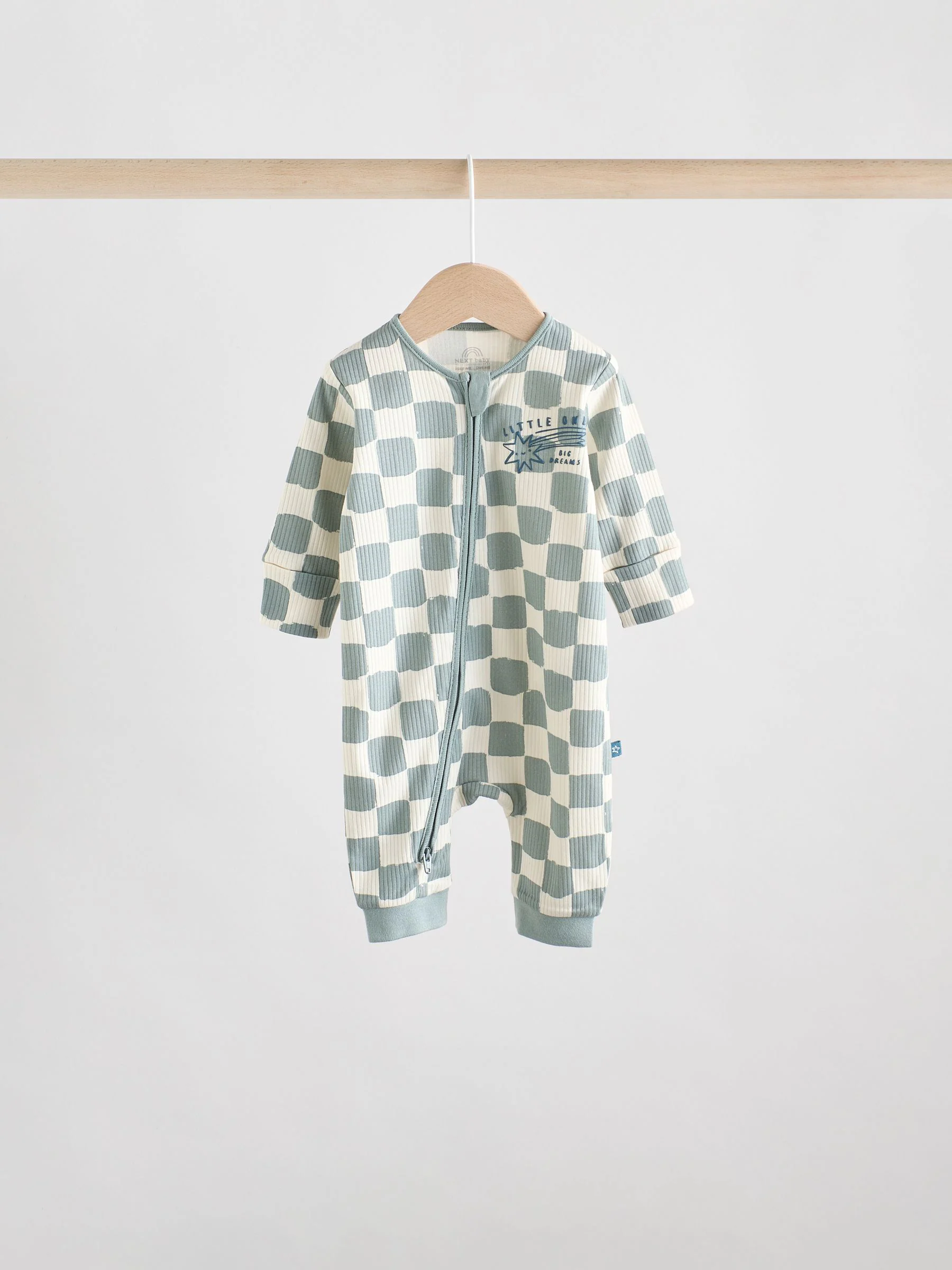 Lichtblauw - Set van 3 baby pyjama's zonder voetjes met tweewegrits van katoen (0mnd-3jr)