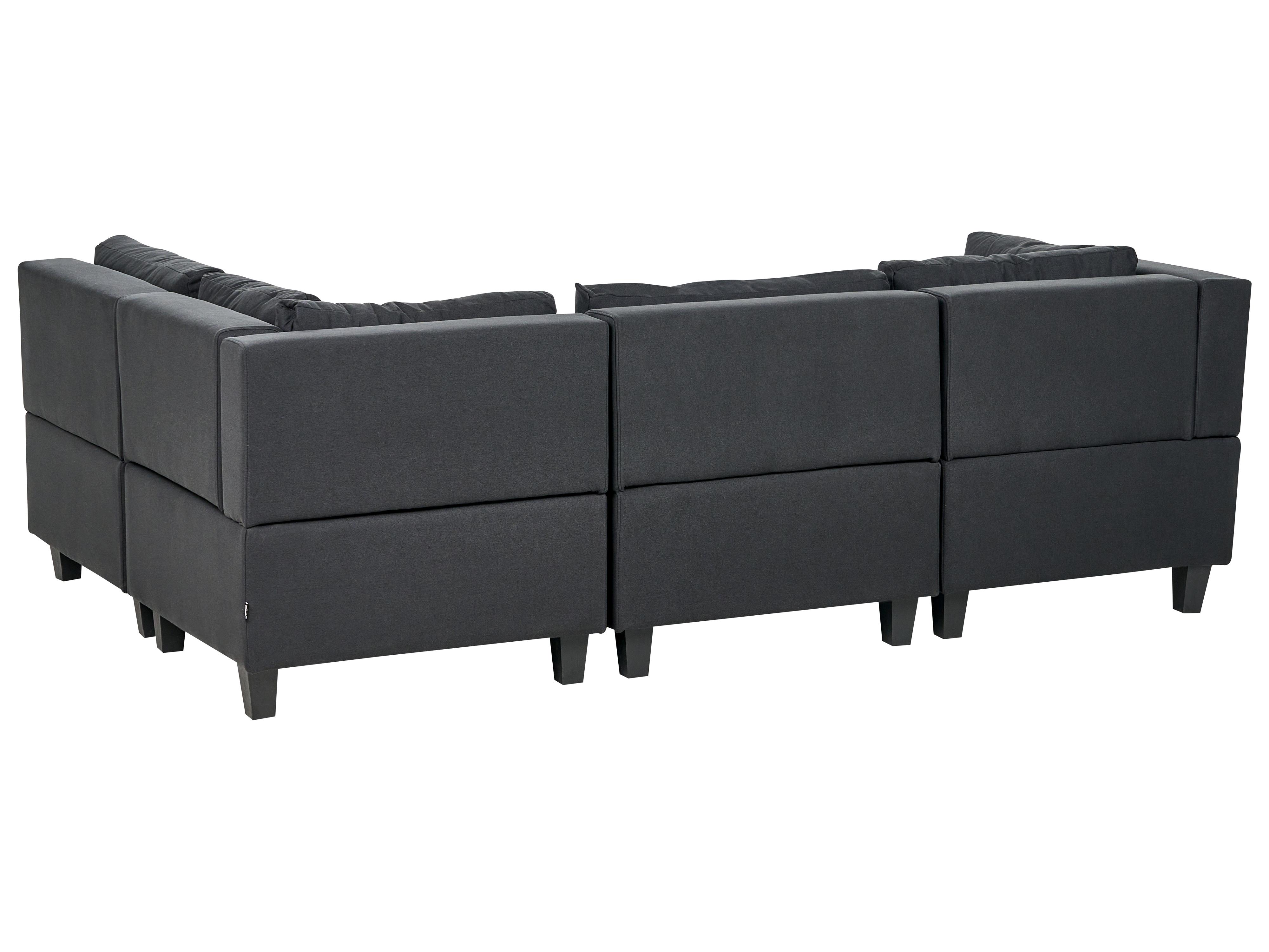 Modulaire hoekbank 4-zits UNSTAD Stof Zwart linkszijdig