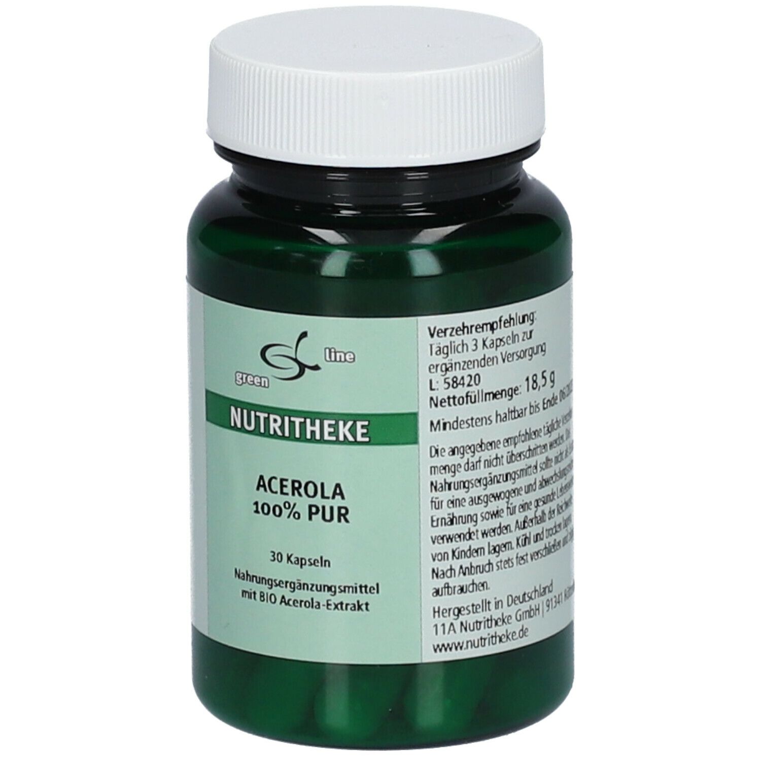 green line NUTRITHEKE Acerola 100% Pur