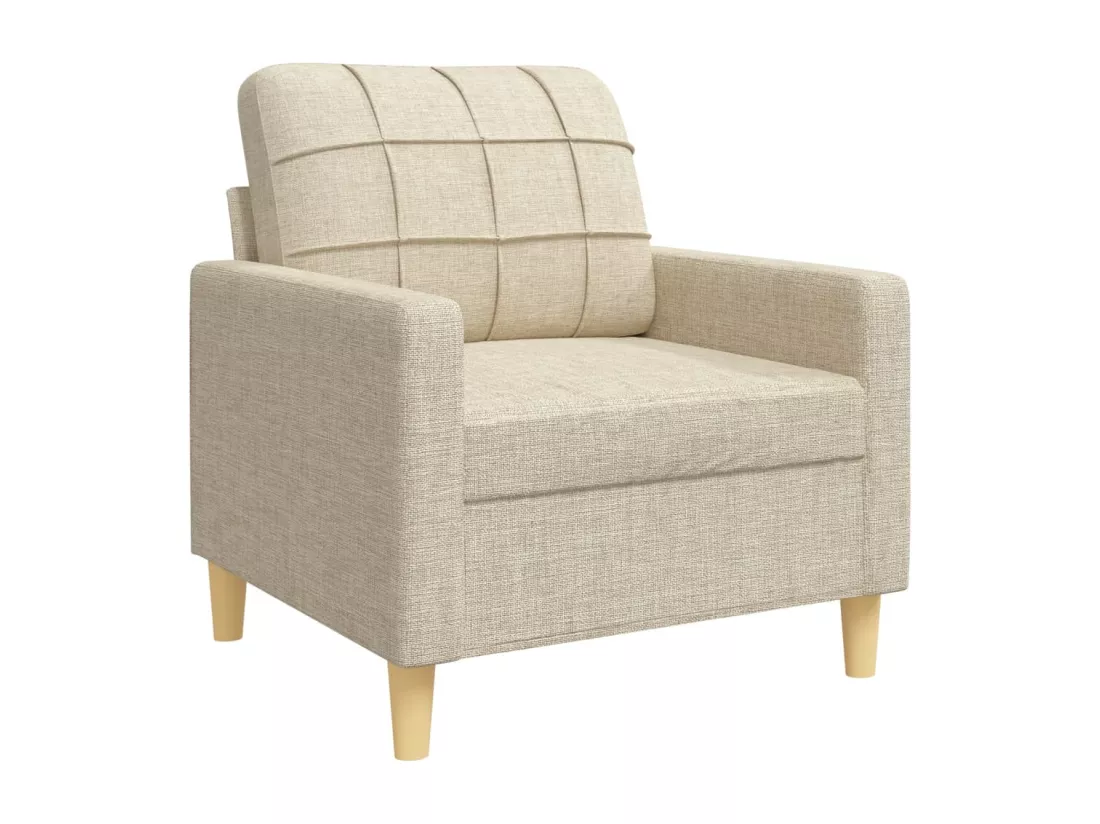 Ensemble de canapés 4 pcs avec repose-pied crème tissu