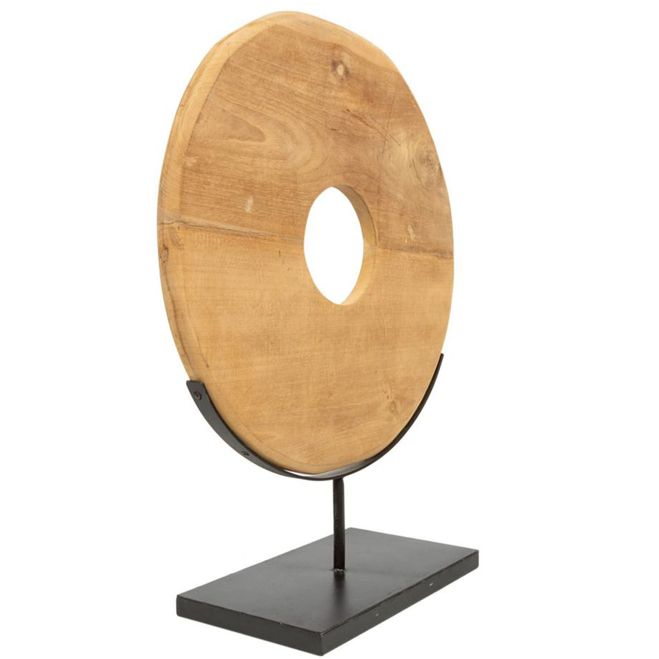 Bazar Bizar Disque en teak à poser L beige - 48x15x60 cm