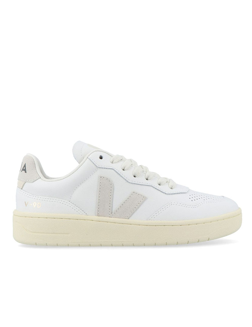 V-90 Extra White-Grey Leather Sneakers