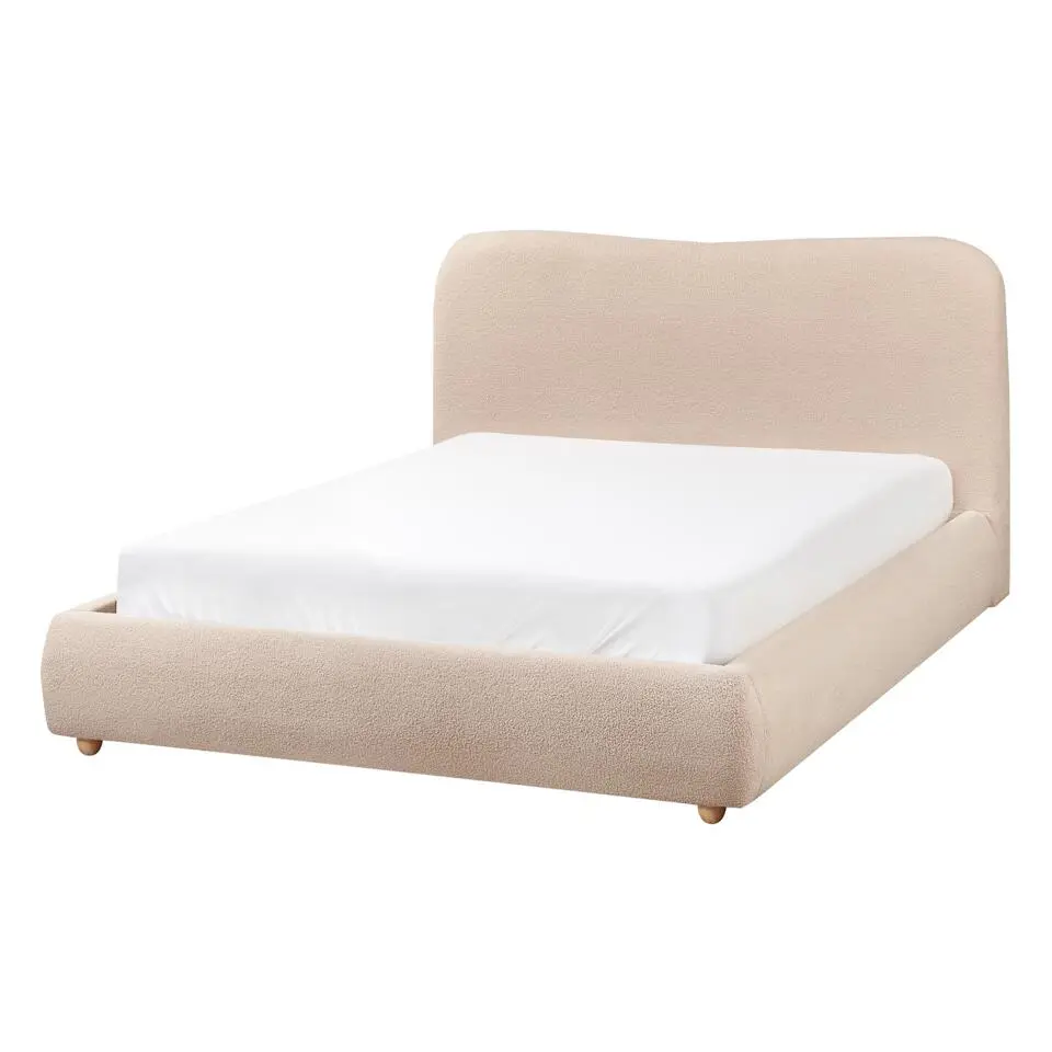 BLAGNAC - Tweepersoonsbed - Beige - 140 x 200 cm - Bouclé
