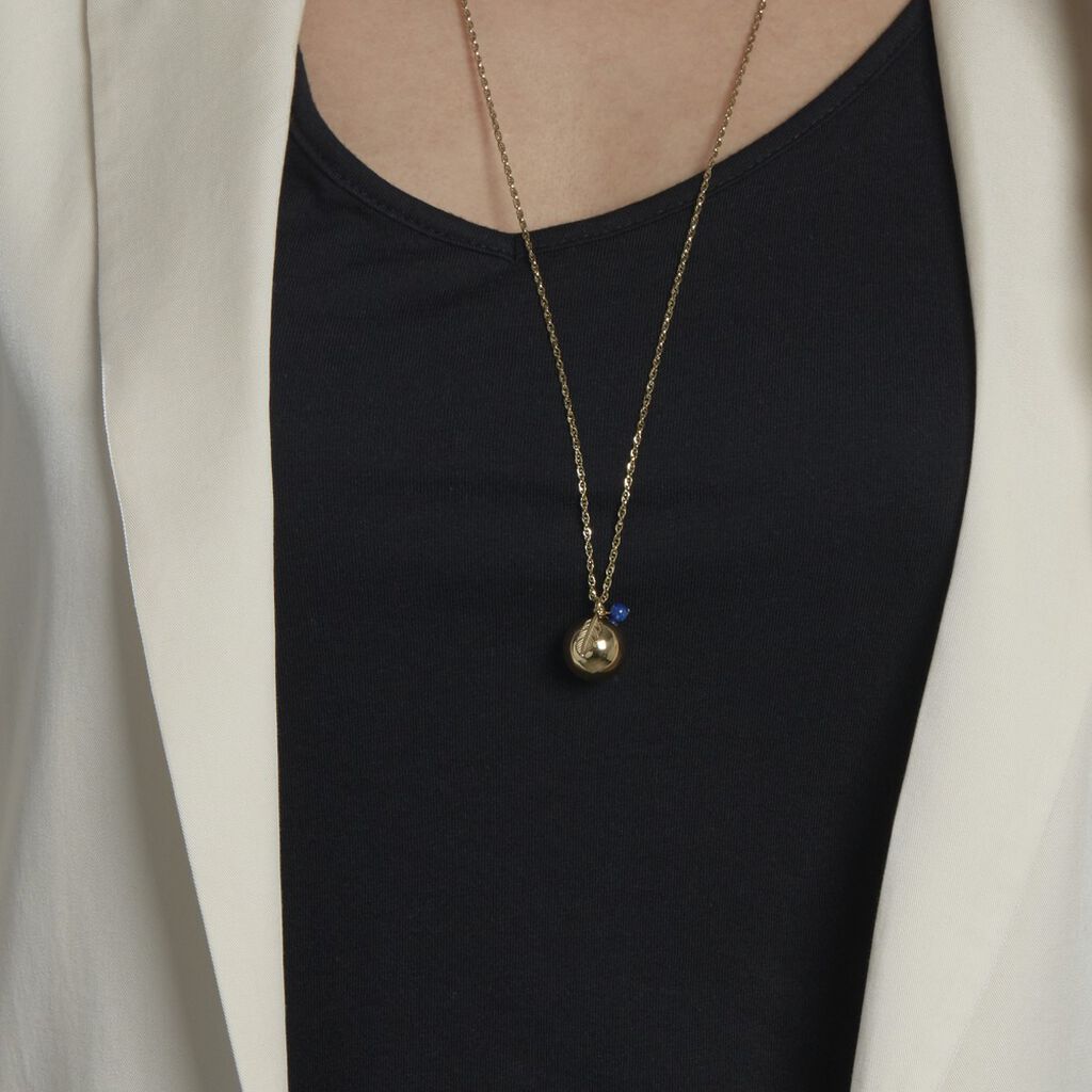 Collier My Bola Acier Jaune Aventurine