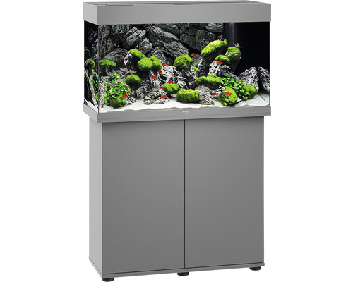 Juwel Rio 125 LED SBX aquariumcombinatie met LED-verlichting, verwarming, filter en grijze kast