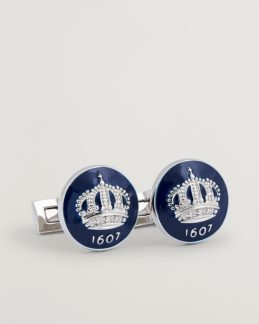 Skultuna Cuff Links The Crown Silver/Royal Blue