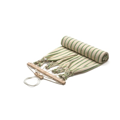 Einzelhängematte Baumwolle, Beige/Grün