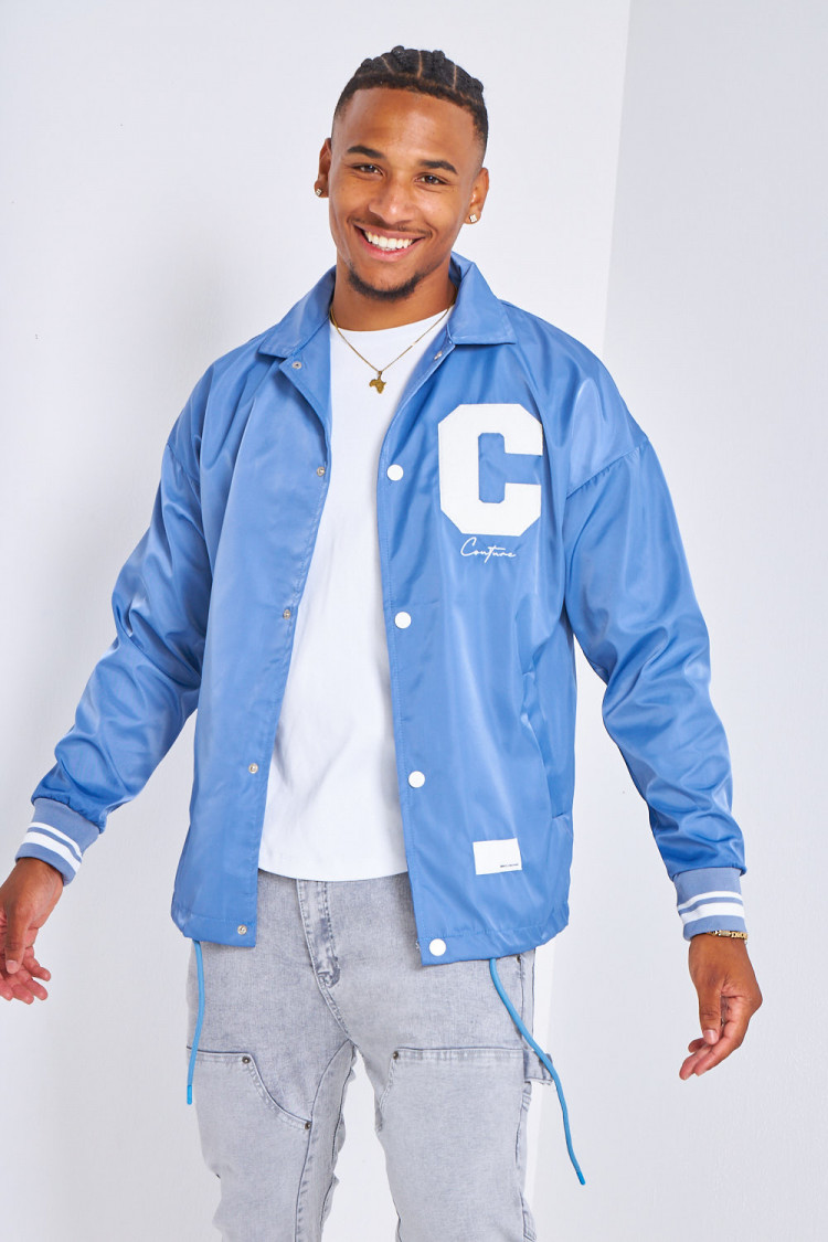 Veste bleu foncé brodée 