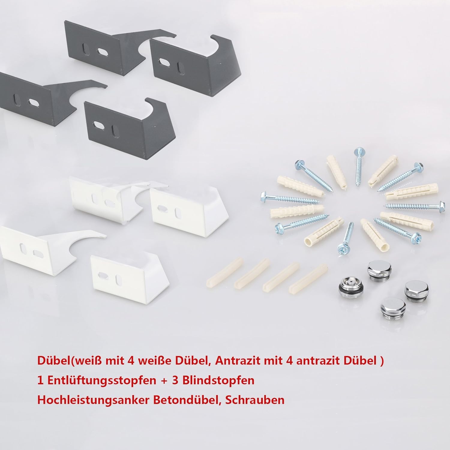ELEGANT Design Flach Heizkörper 1800 x 616 mm Antrazit Badheizkörper Doppellagig Heizkoerper Vertikal Paneelheizkörper