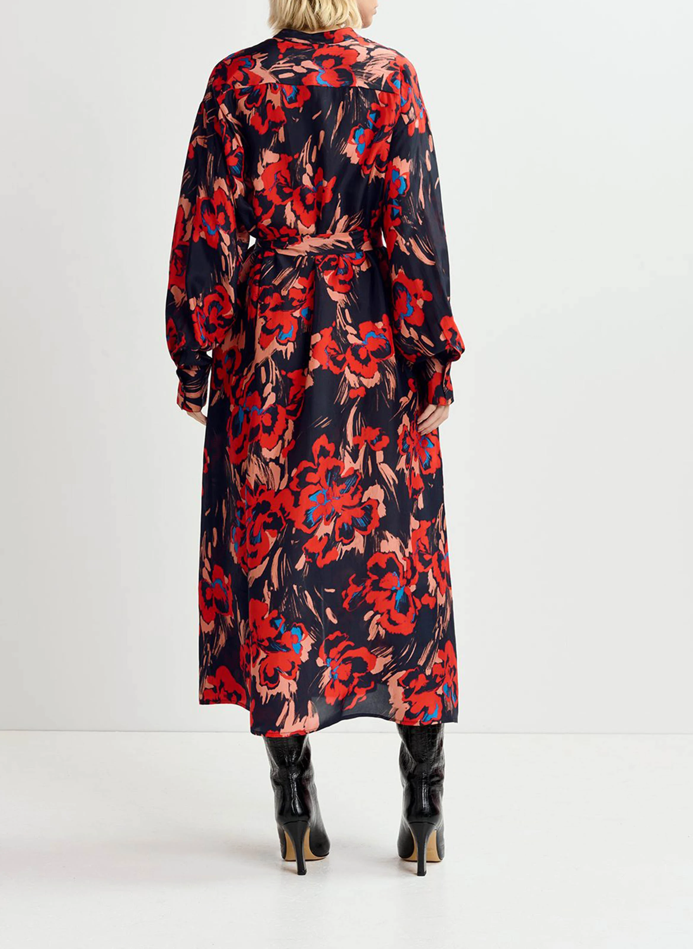 GALADRIEL - Robe longue col rond en soie | Multicolore
