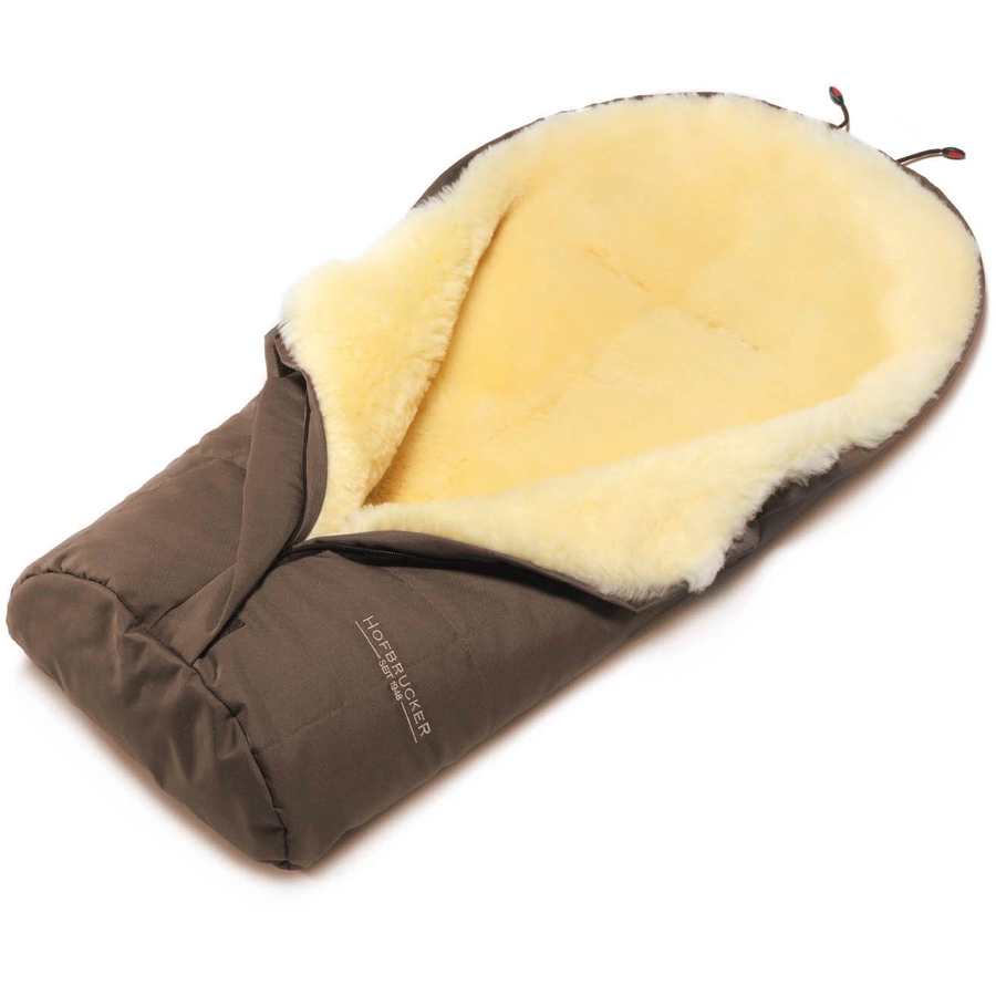 Hofbrucker Kinderwagen Lammfell Fußsack für Babywanne Eskimo Hergestellt in Deutschland braun